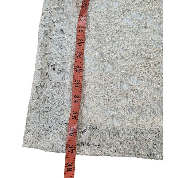 ONYX Nite White Lace Sheath Dress Long Sleeve Formal Event Size 4 - Picture 11 of 16